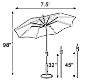 Outdoor Patio, Deck and Garden Furniture - Aluminum Market Bronze Umbrella