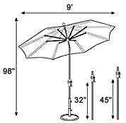 Outdoor Patio, Deck and Garden Furniture - Aluminum Market Auto-Tilt Umbrella