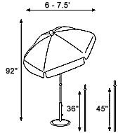 Outdoor Patio, Deck and Garden Furniture - Aluminum Pop Up Umbrella