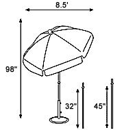Outdoor Patio, Deck and Garden Furniture - Standard Crank and Finger-Tilt Umbrella